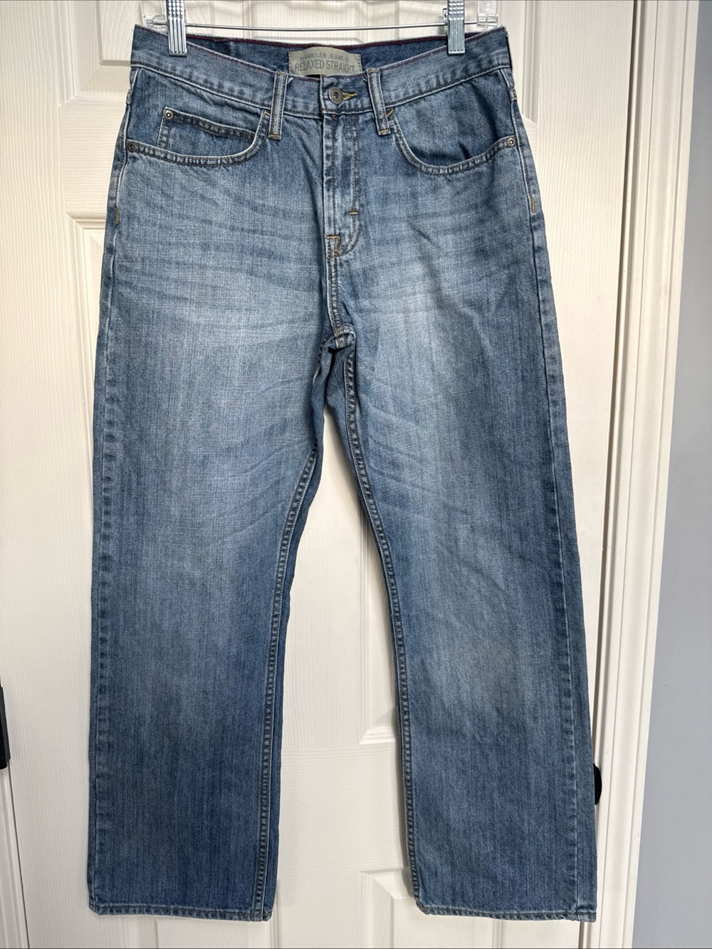 WRANGLER Jeans Mens 29x30 Blue Relaxed Straight Denim Workwear y2k